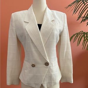 Ladies Vintage Linen Look Casual Blazer